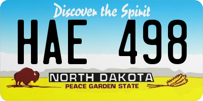 ND license plate HAE498