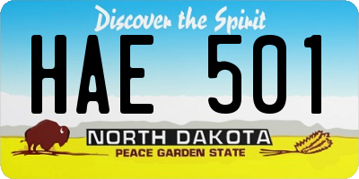 ND license plate HAE501