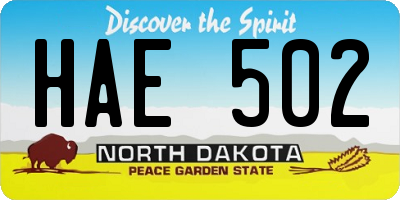 ND license plate HAE502