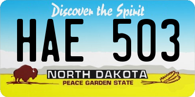 ND license plate HAE503