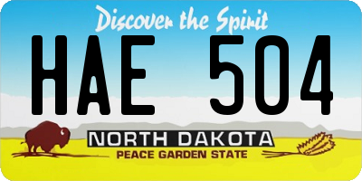 ND license plate HAE504