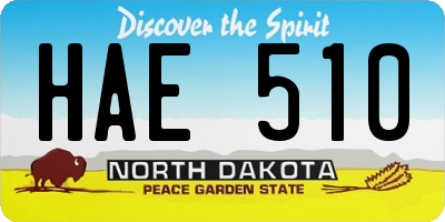 ND license plate HAE510