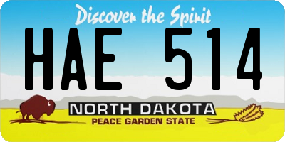 ND license plate HAE514