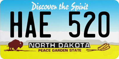 ND license plate HAE520