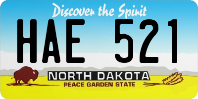 ND license plate HAE521