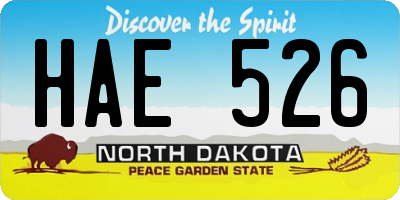 ND license plate HAE526