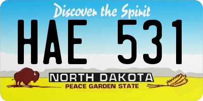 ND license plate HAE531