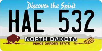 ND license plate HAE532