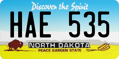 ND license plate HAE535