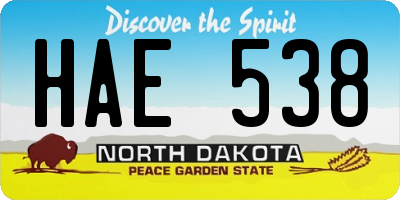 ND license plate HAE538