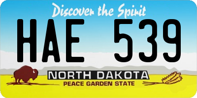 ND license plate HAE539