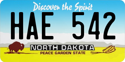 ND license plate HAE542