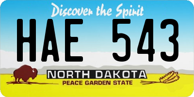 ND license plate HAE543