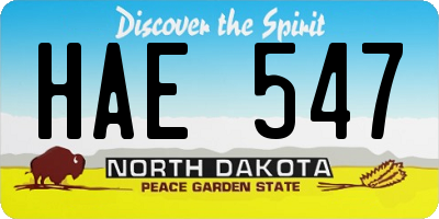 ND license plate HAE547