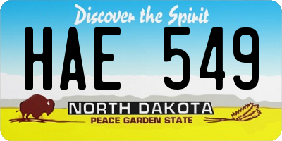 ND license plate HAE549