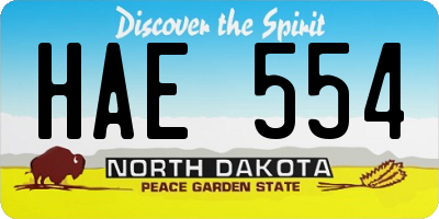 ND license plate HAE554