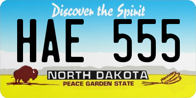 ND license plate HAE555