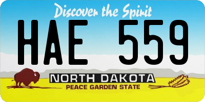 ND license plate HAE559