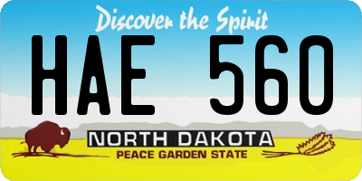 ND license plate HAE560