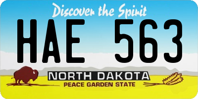 ND license plate HAE563