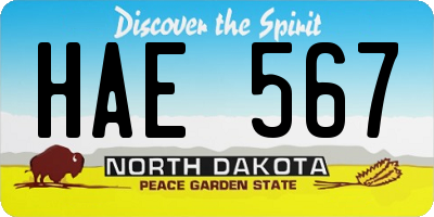 ND license plate HAE567