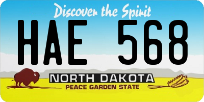 ND license plate HAE568