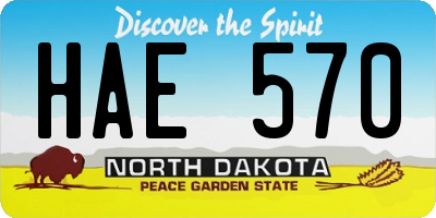ND license plate HAE570