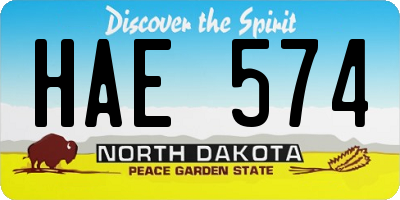 ND license plate HAE574