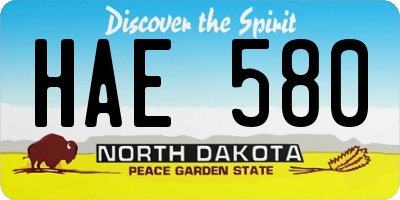 ND license plate HAE580