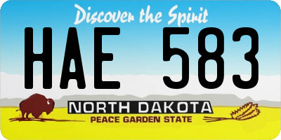 ND license plate HAE583