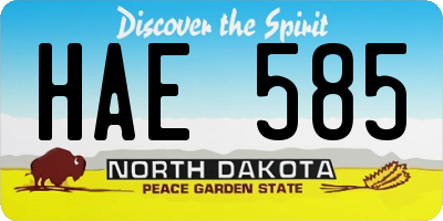 ND license plate HAE585