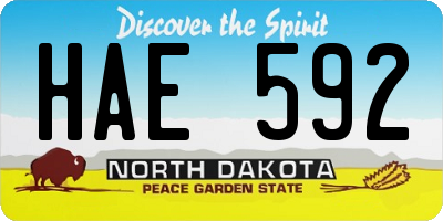 ND license plate HAE592