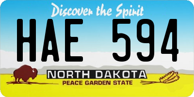 ND license plate HAE594