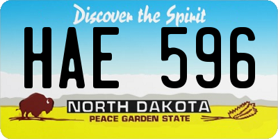 ND license plate HAE596