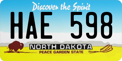 ND license plate HAE598