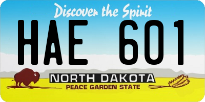 ND license plate HAE601