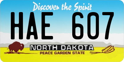 ND license plate HAE607