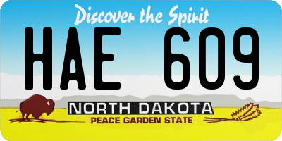 ND license plate HAE609