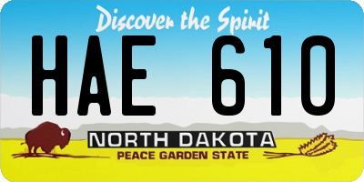 ND license plate HAE610