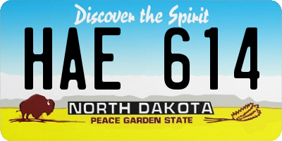 ND license plate HAE614