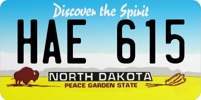 ND license plate HAE615