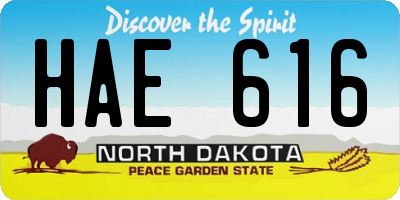 ND license plate HAE616