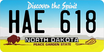 ND license plate HAE618