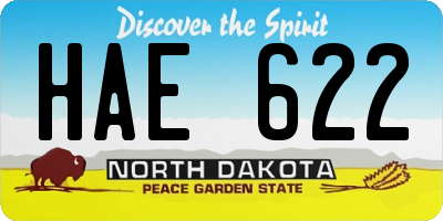 ND license plate HAE622