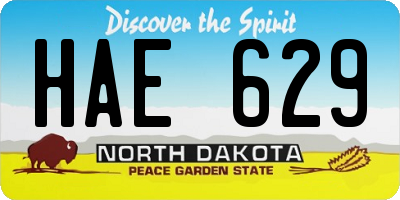 ND license plate HAE629