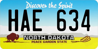 ND license plate HAE634