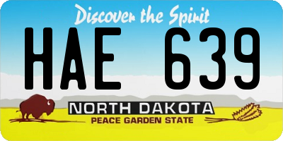 ND license plate HAE639