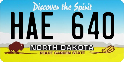 ND license plate HAE640