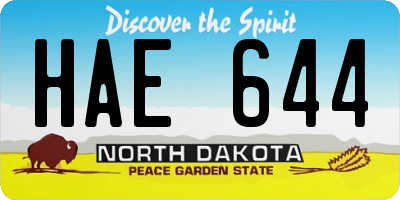 ND license plate HAE644