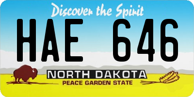 ND license plate HAE646